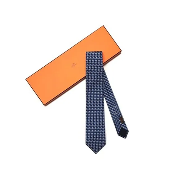 Cà Vạt Hermès Cravate Marine/Ciel/Blanc/Double H Màu Xanh - Thời trang - Vua Hàng Hiệu