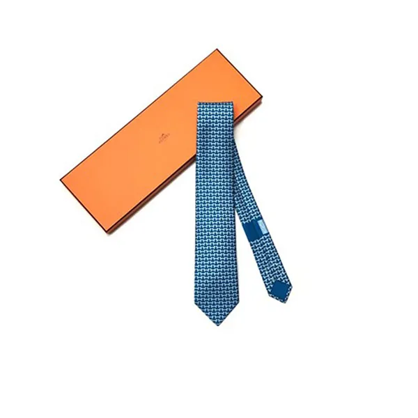 Cà Vạt Hermès Cravate Tuquoise / Ciel Màu Xanh - Thời trang - Vua Hàng Hiệu