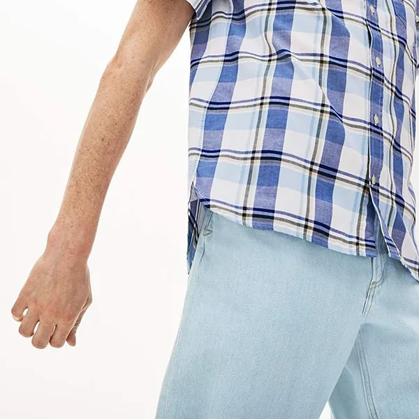 Áo Sơ Mi Lacoste Slim Fit Shirt CH5149 51 6R1 Kẻ Sọc Xanh Trắng Size M