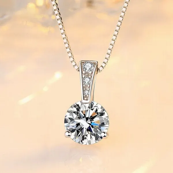 Dây Chuyền Lili Jewelry Bạc Nữ Đính Đá CZ Tròn Monday LILI_845656 Màu Bạc - Trang sức - Vua Hàng Hiệu