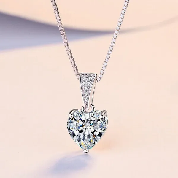 Dây Chuyền Lili Jewelry Bạc Nữ Phụ Kiện Đính Đá CZ Trái Tim LILI_939517 Màu Bạc