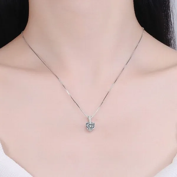 Dây Chuyền Lili Jewelry Bạc Nữ Phụ Kiện Đính Đá CZ Trái Tim LILI_939517 Màu Bạc
