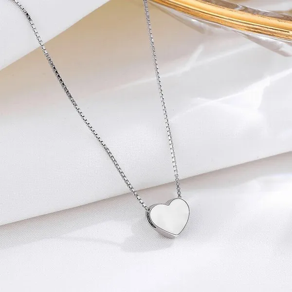 Dây Chuyền Lili Jewelry Bạc Nữ Chuỗi Vuông Hình Trái Tim Mildred LILI_997456 Màu Bạc