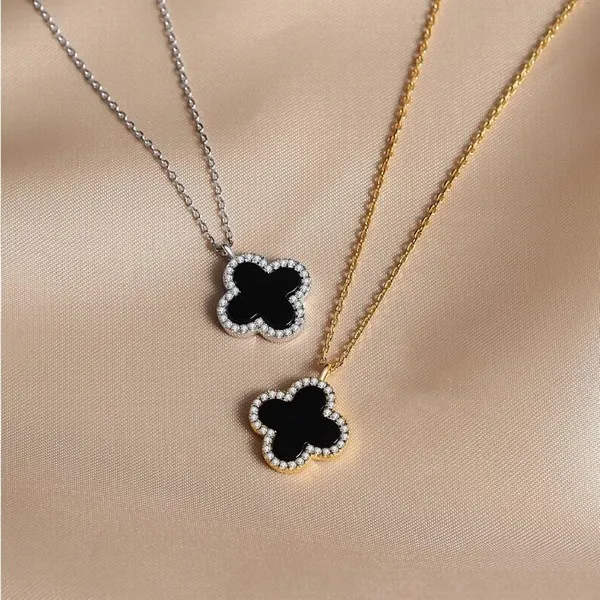 Dây Chuyền Lili Jewelry Bạc Nữ Đẹp Đính Đá CZ, Mã Não Cỏ 4 Lá LILI_137537 Màu Bạc - Trang sức - Vua Hàng Hiệu