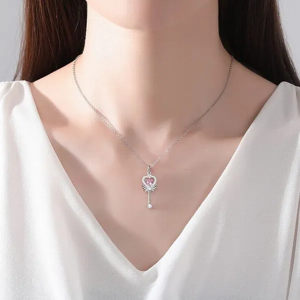 Dây Chuyền Lili Jewelry Bạc Nữ Đính Đá CZ Hình Cây Gậy Phép Thuật LILI_228751 Màu Bạc