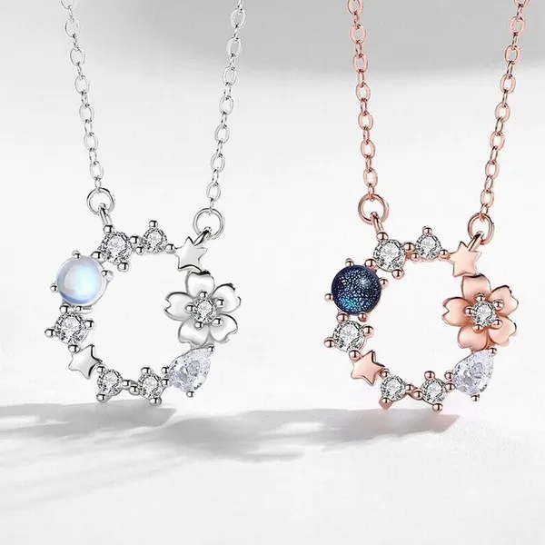 Dây Chuyền Lili Jewelry Bạc Nữ Đính Pha Lê Aurora Hình Vòng Hoa Audrey LILI_628865 Màu Bạc - Trang sức - Vua Hàng Hiệu