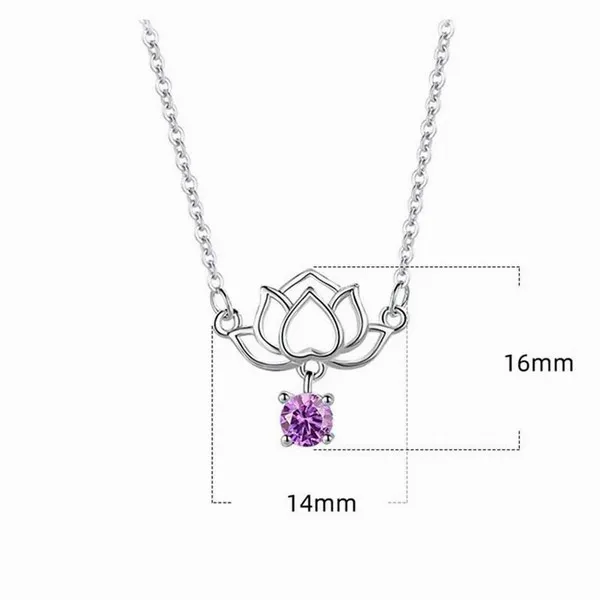 Dây Chuyền Lili Jewelry Bạc Nữ Đính Đá CZ Hoa Sen LILI_127959 Màu Vàng Hồng - Trang sức - Vua Hàng Hiệu