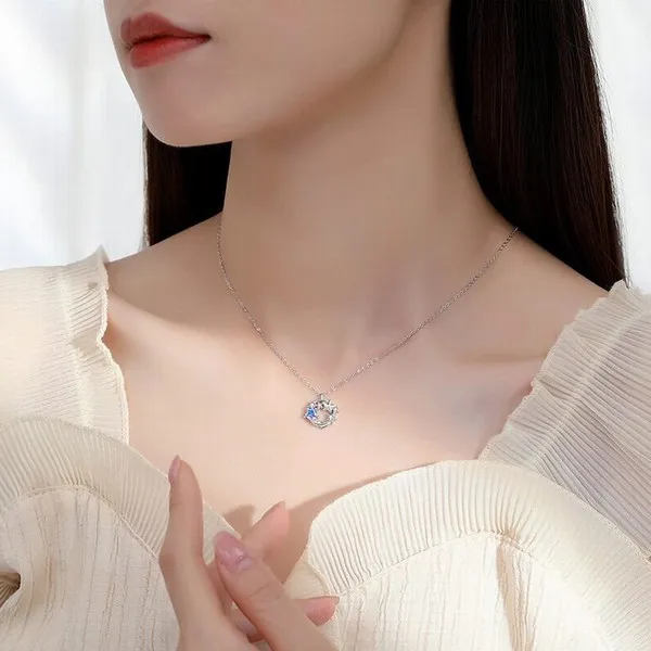 Dây Chuyền Lili Jewelry Bạc Nữ Mạ Vàng Đính Đá CZ Hình Ngôi Sao Băng LILI_162286 Màu Bạc - Trang sức - Vua Hàng Hiệu