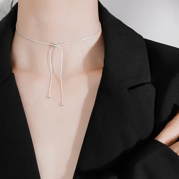 Dây Chuyền Lili Jewelry Choker Bạc Nữ Có Hạt Điều Chỉnh Độ Dài LILI_552599 Màu Bạc - Trang sức - Vua Hàng Hiệu