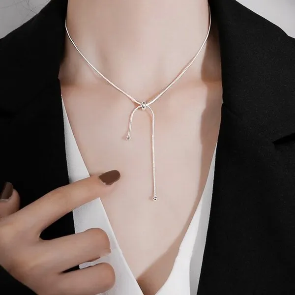 Dây Chuyền Lili Jewelry Choker Bạc Nữ Có Hạt Điều Chỉnh Độ Dài LILI_552599 Màu Bạc - Trang sức - Vua Hàng Hiệu