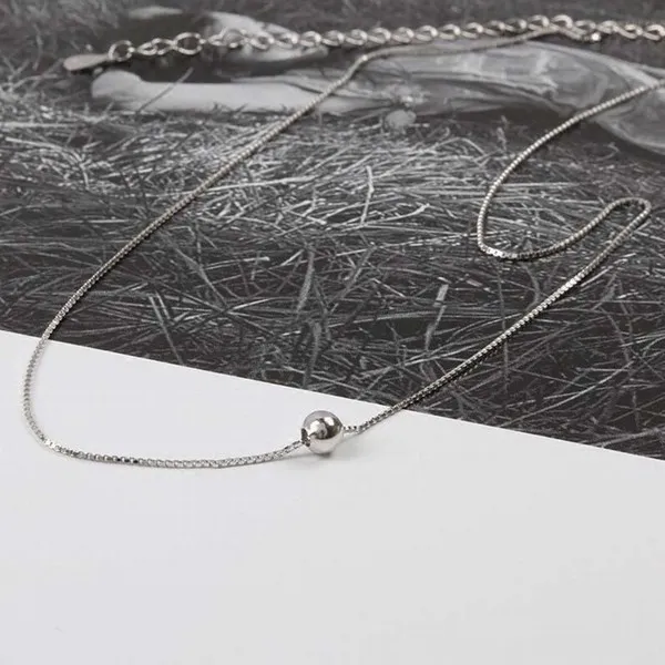 Dây Chuyền Lili Jewelry Choker Bạc Nữ Hạt Đậu Nhỏ LILI_295669 Màu Trắng