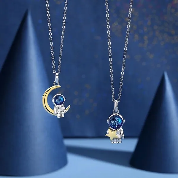 Dây Chuyền Đôi Lili Jewelry Bạc Tình Yêu Tình Bạn Thân BFF Phi Hành Gia Hot Trend LILI_329182 Màu Bạc - Trang sức - Vua Hàng Hiệu
