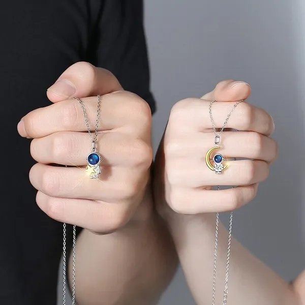 Dây Chuyền Đôi Lili Jewelry Bạc Tình Yêu Tình Bạn Thân BFF Phi Hành Gia Hot Trend LILI_329182 Màu Bạc - Trang sức - Vua Hàng Hiệu