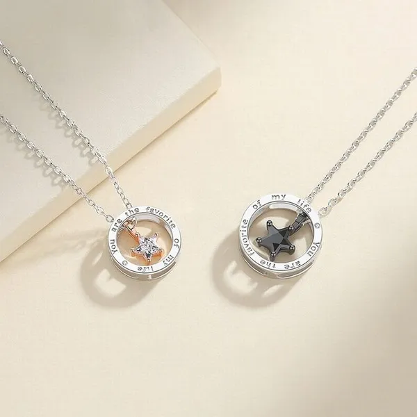 Dây Chuyền Đôi Lili Jewelry Bạc Tròn Đính Đá CZ Tình Yêu Tình Bạn Thân BFF LILI_619562 Màu Bạc - Trang sức - Vua Hàng Hiệu