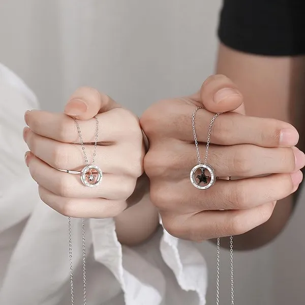 Dây Chuyền Đôi Lili Jewelry Bạc Tròn Đính Đá CZ Tình Yêu Tình Bạn Thân BFF LILI_619562 Màu Bạc - Trang sức - Vua Hàng Hiệu