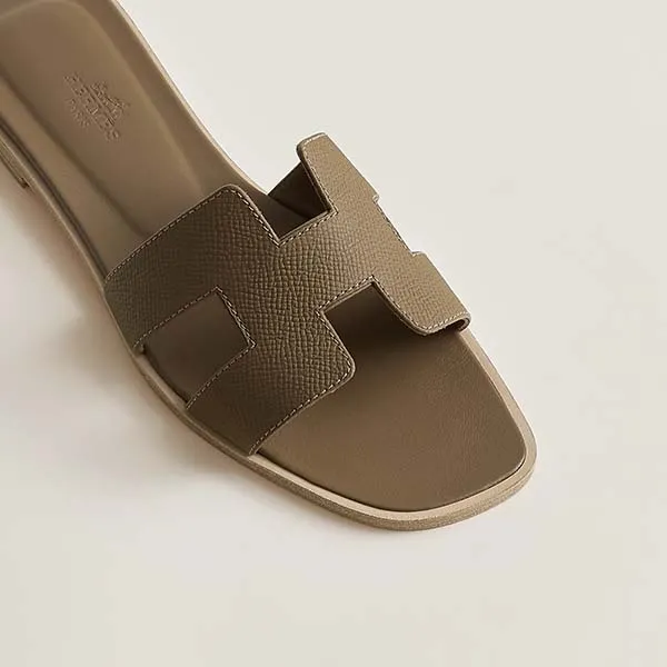 Dép Hermès Oran Sandal Màu Xanh Olive Size 38