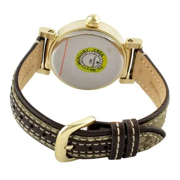 Đồng Hồ Nữ Coach 14503397 Madison Brown Signature Leather Gold Glitz Watch Màu Vàng Trắng - Đồng hồ - Vua Hàng Hiệu