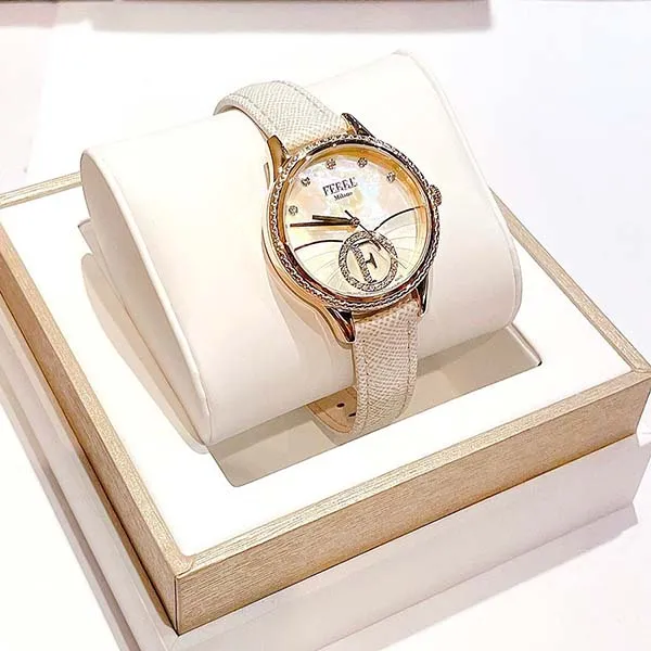 Đồng Hồ Nữ Ferre Milano FM1L167L0021 Lady Leather Ladies Watch Màu Be - Đồng hồ - Vua Hàng Hiệu