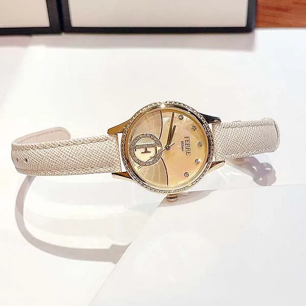 Đồng Hồ Nữ Ferre Milano FM1L167L0021 Lady Leather Ladies Watch Màu Be - Đồng hồ - Vua Hàng Hiệu