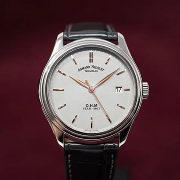 Đồng Hồ Nam Armand Nicolet JS9-41 A487BGU-BU-MA2481AA 39mm Màu Xám Bạc