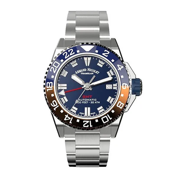 Đồng Hồ Nam Armand Nicolet JS9-41 A487BGU-BU-MA2481AA 41mm Màu Xanh Bạc
