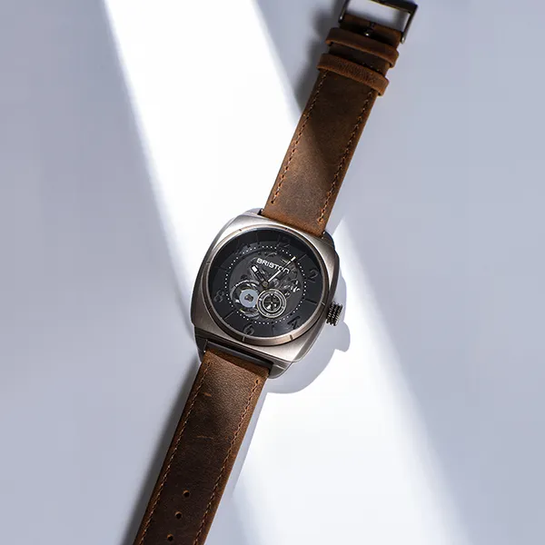 Đồng Hồ Nam Briston Streamliner Skeleton Khaki Steel 211042.SPK.SK.5.BR Màu Nâu - Đồng hồ - Vua Hàng Hiệu