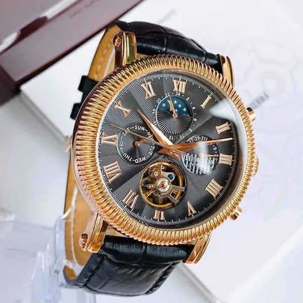 Đồng Hồ Nam Heritor Automatic Winston HERHR5201 Màu Đen Phối Vàng Hồng