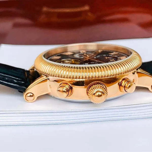 Đồng Hồ Nam Heritor Automatic Winston HERHR5201 Màu Đen Phối Vàng Hồng