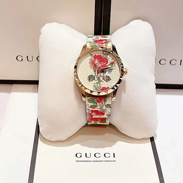 Đồng Hồ Nữ Gucci G-Timeless Aqua Floral YA1264084 Màu Vàng Phối Họa Tiết - Đồng hồ - Vua Hàng Hiệu