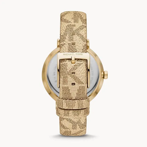 Đồng Hồ Nữ Michael Kors Addyson Three-Hand Metallic Gold PVC Watch MK2952 Màu Vàng