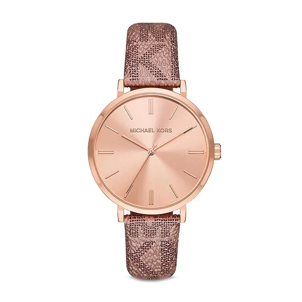 Đồng Hồ Nữ Michael Kors Addyson Three-Hand Metallic Rose Gold PVC Watch MK2953 Màu Vàng Hồng