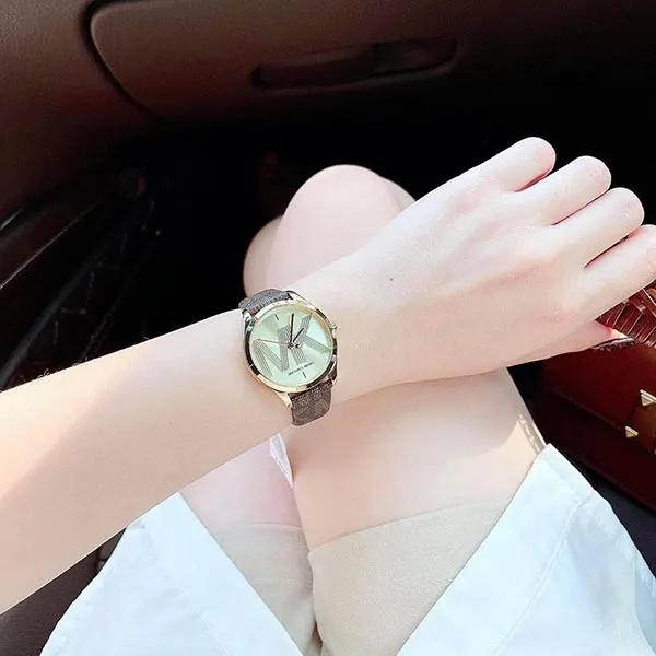 Đồng Hồ Nữ Michael Kors Women's Jaycie Three-Hand Brown Leather Watch MK2862 Màu Nâu Vàng - Đồng hồ - Vua Hàng Hiệu