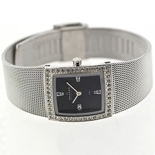 Đồng Hồ Nữ Skagen 608SSSB Màu Bạc Đen