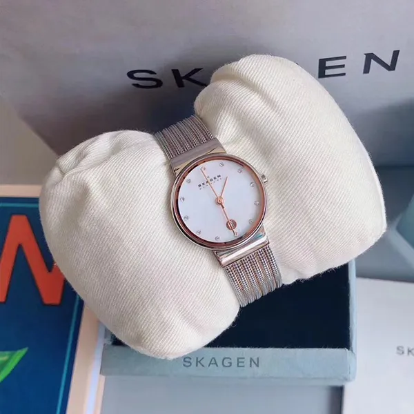 Đồng Hồ Skagen 355SSRS Màu Trắng Phối Vàng Hồng