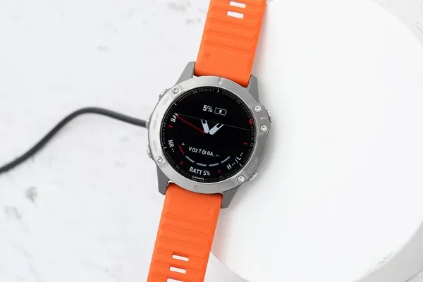 Đồng Hồ Thông Minh Garmin Fenix 6 Pro Dây Silicone Viền Titanium Màu Cam - Đồng hồ - Vua Hàng Hiệu