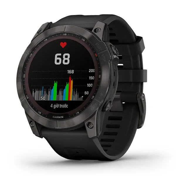 Đồng Hồ Thông Minh Garmin Fenix 7X Solar Titanium Màu Xám Đen