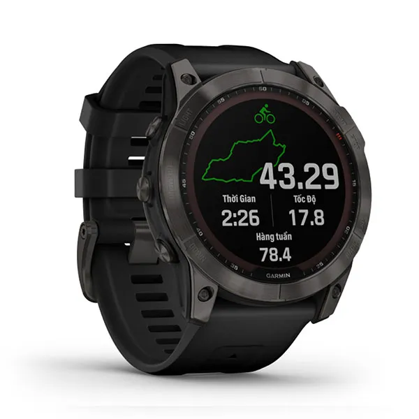 Đồng Hồ Thông Minh Garmin Fenix 7X Solar Titanium Màu Xám Đen