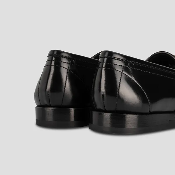 Giày Lười Nam Dolce & Gabbana D&G Chain-trim Leather A30154 AY925 Màu Đen Size 40