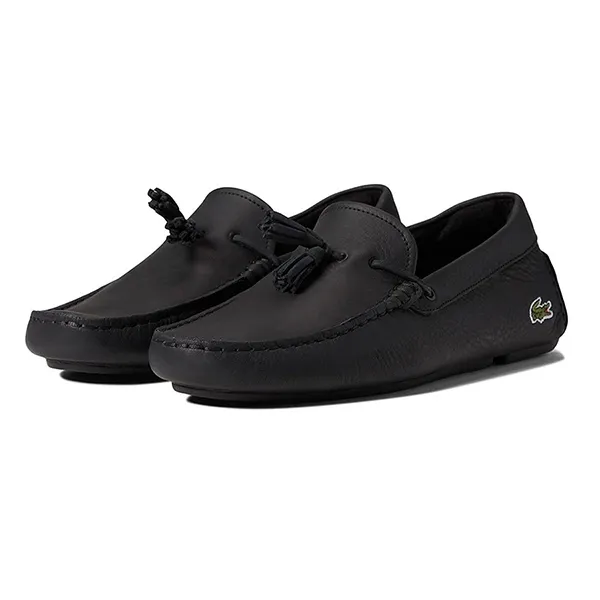 Giày Lười Lacoste Piloter Tassel 0121 Màu Đen Size 40.5