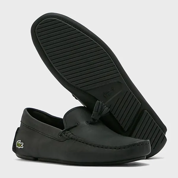 Giày Lười Lacoste Piloter Tassel 0121 Màu Đen Size 40.5