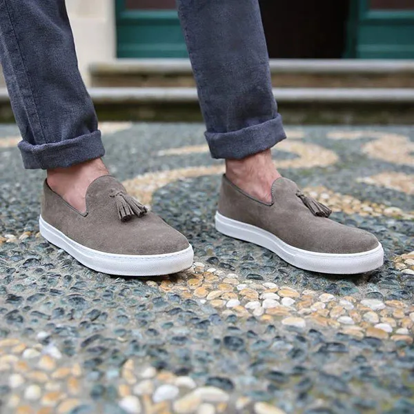 Giày Lười Nam Duca Di Morrone DIEGO-CAM_TORTORA Màu Nâu Xám Size 42