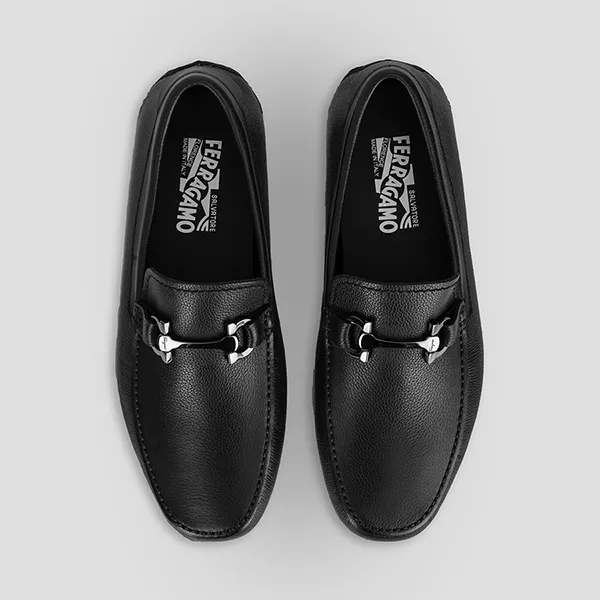 Giày Lười Salvatore Ferragamo Mocca Silver Horsebit Buckle 756000 Màu Đen - Giày - Vua Hàng Hiệu