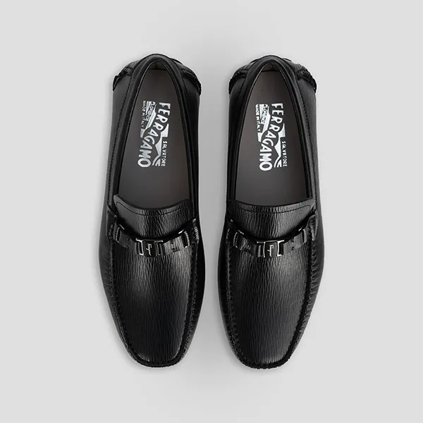 Giày Lười Salvatore Ferragamo Mocca Vara Buckle Driving 709326 Màu Đen - Giày - Vua Hàng Hiệu