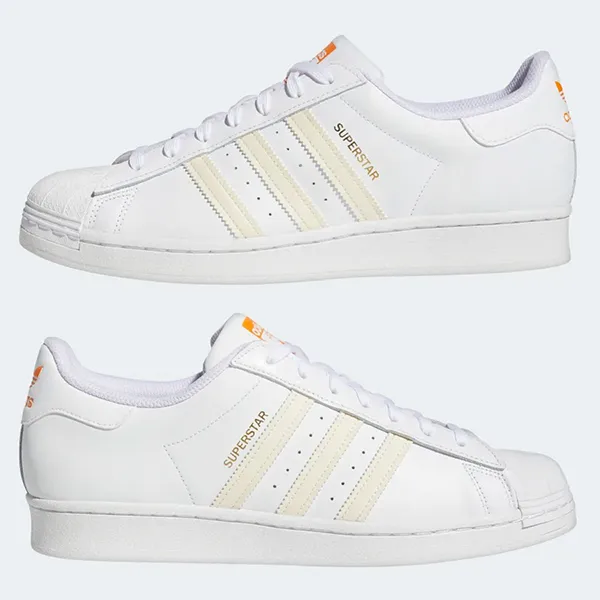 Giày Thể Thao Adidas Men’s Superstar Shoes Màu Trắng Cam Size 39 - Giày - Vua Hàng Hiệu