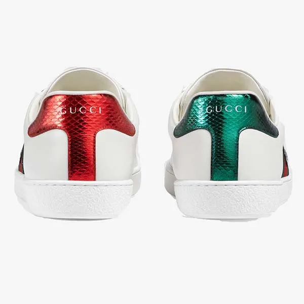 Giày Thể Thao Gucci Ace Sneaker With Embroidered Tiger Màu Trắng Phối Họa Tiết Size 41