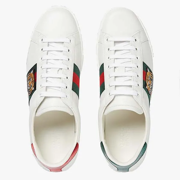 Giày Thể Thao Gucci Ace Sneaker With Embroidered Tiger Màu Trắng Phối Họa Tiết Size 41