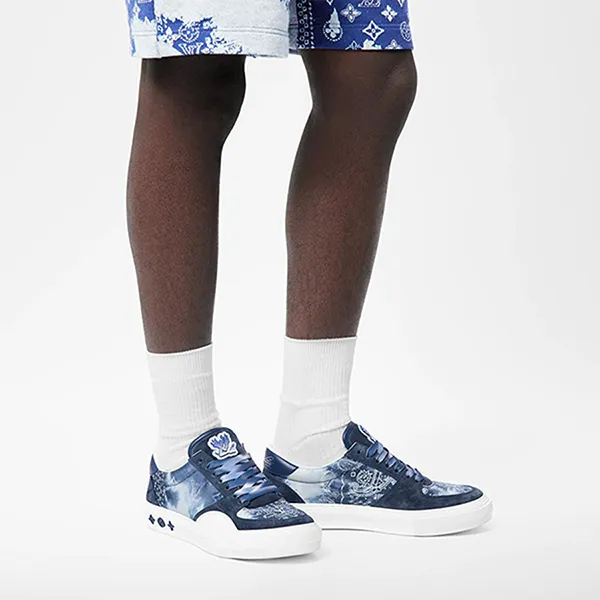 Giày Thể Thao Nam Louis Vuitton LV 1AA7MA Ollie Sneaker Màu Xanh Phối Họa Tiết Size 41.5 - Giày - Vua Hàng Hiệu