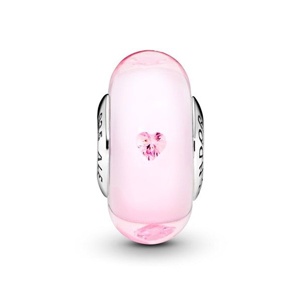 Hạt Vòng Charm Pandora Abstract Silver With Pink Murano Glass And Pink Cubic Zirconia 791632PCZ Màu Hồng - 3