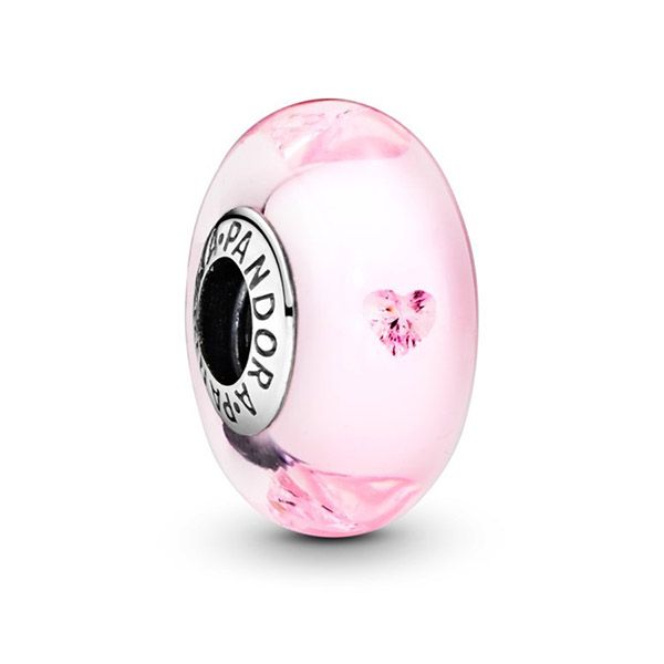 Hạt Vòng Charm Pandora Abstract Silver With Pink Murano Glass And Pink Cubic Zirconia 791632PCZ Màu Hồng - 2