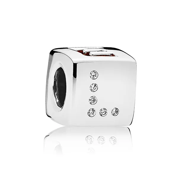 Hạt Vòng Charm Pandora Love Cube Pendant 797811CZR Màu Bạc